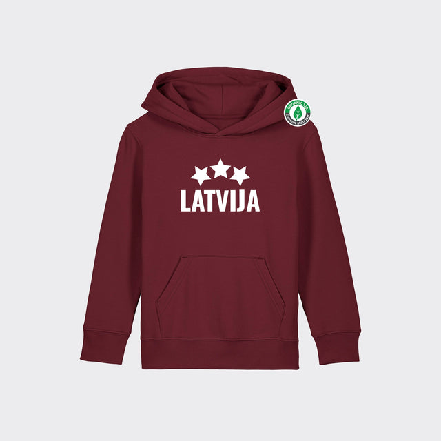 Organiskās kokvilnas bērnu hūdijs "LATVIJA"
