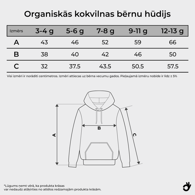 Organiskās kokvilnas bērnu hūdijs "LATVIJA"