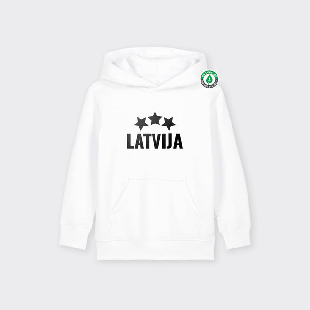 Organiskās kokvilnas bērnu hūdijs "LATVIJA"
