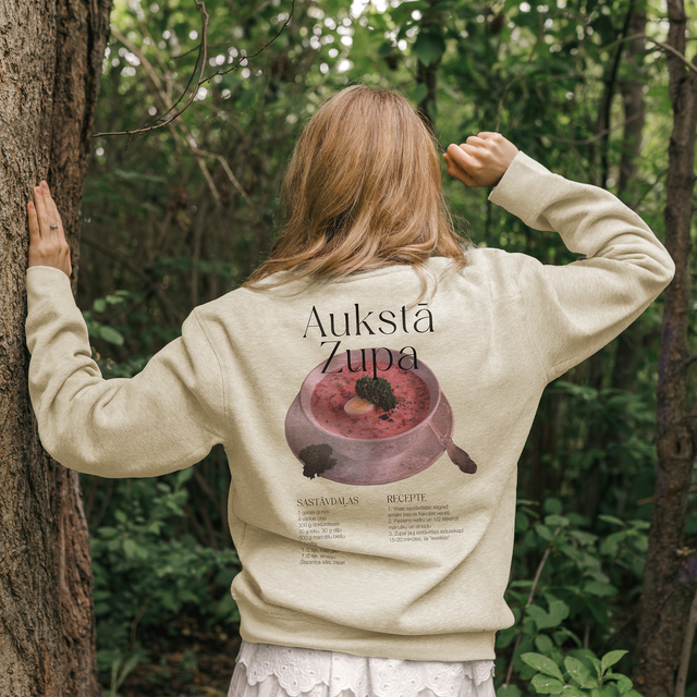 Organiskās kokvilnas džemperis "Aukstās zupas recepte"