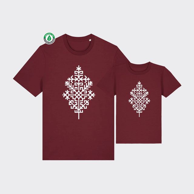 Organiskās kokvilnas komplekts "Austras koks" (T-krekls + bērnu T-krekls)