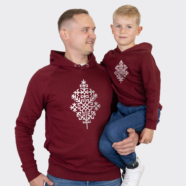 Organiskās kokvilnas komplekts "Austras koks" (Hūdijs + bērnu hūdijs)