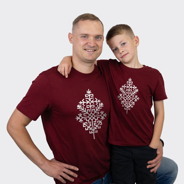 Organiskās kokvilnas komplekts "Austras koks" (T-krekls + bērnu T-krekls)