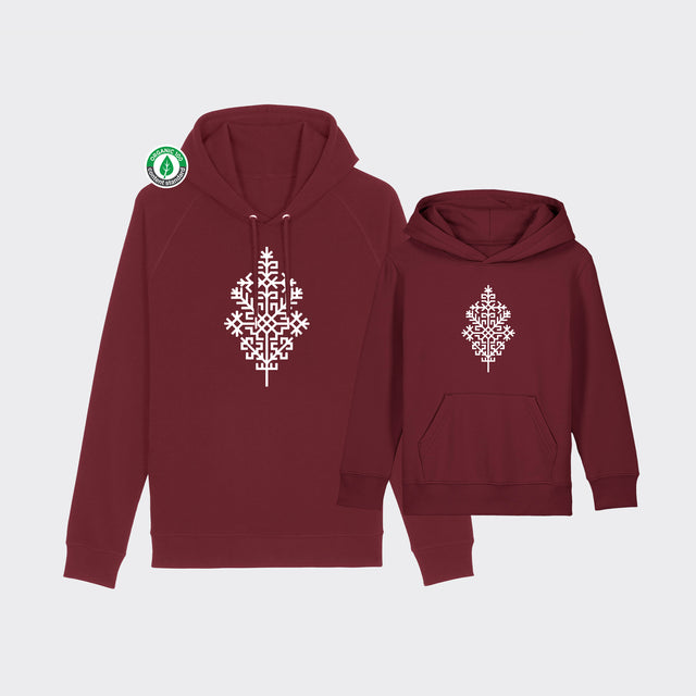 Organiskās kokvilnas komplekts "Austras koks" (Hūdijs + bērnu hūdijs)