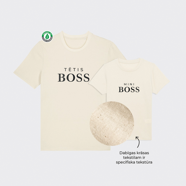 Organiskās kokvilnas komplekts "BOSI" (T-krekls + bērnu T-krekls)