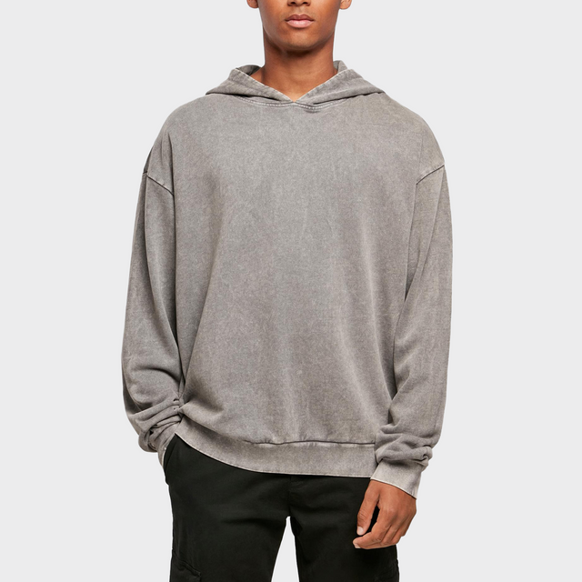 Vīriešu Hūdijs Acid Washed Oversized BY191