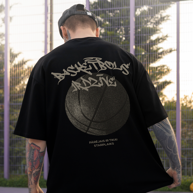 Organiskās kokvilnas T-krekls "Basketbols ir dzīve"