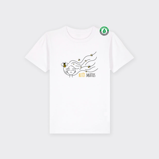 Organiskās kokvilnas bērnu T-krekls "Bitīt matos"