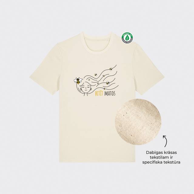 Organiskās kokvilnas T-krekls "Bitīt matos"