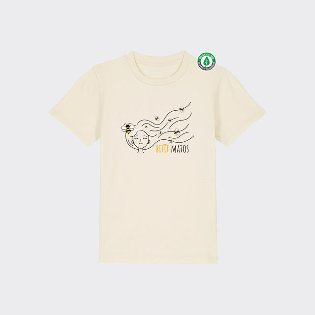 Organiskās kokvilnas bērnu T-krekls "Bitīt matos"