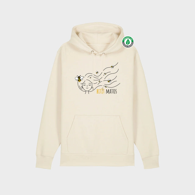 % Dabīgs, 2XL izmēra hūdijs "Bitīt matos" #56