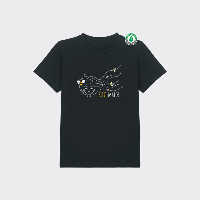 Organiskās kokvilnas bērnu T-krekls "Bitīt matos"