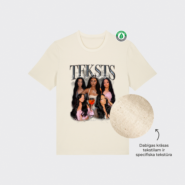Organiskās kokvilnas T-krekls ar personalizētu kolāžu 2
