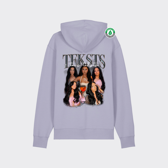 Personalizējams organiskās kokvilnas hūdijs ar personalizētu kolāžu