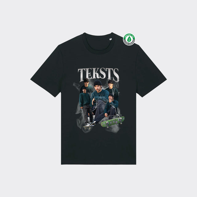 Organiskās kokvilnas T-krekls ar personalizētu kolāžu