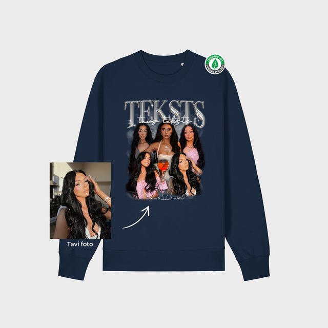 Personalizējams Organiskās kokvilnas džemperis ar personalizētu kolāžu