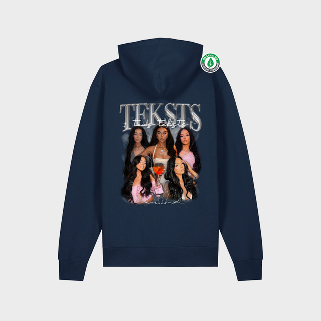 Personalizējams organiskās kokvilnas hūdijs ar personalizētu kolāžu
