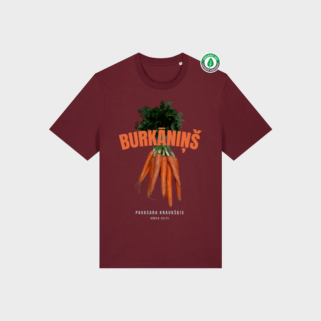 Organiskās kokvilnas T-krekls "Burkāniņš"