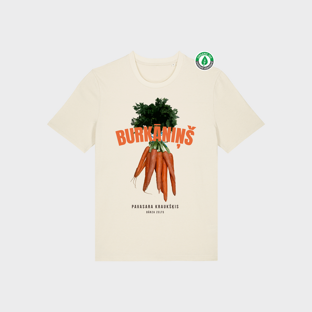 Organiskās kokvilnas T-krekls "Burkāniņš"