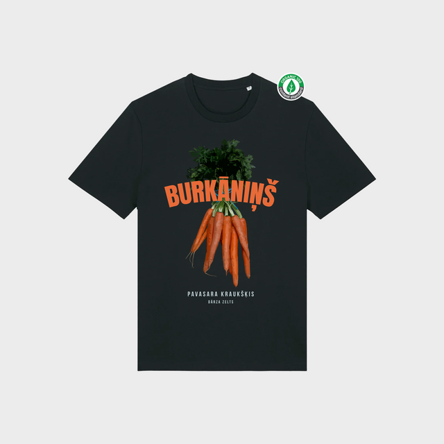 Organiskās kokvilnas T-krekls "Burkāniņš"