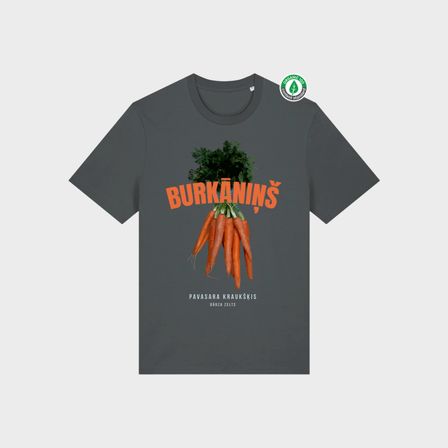 Organiskās kokvilnas T-krekls "Burkāniņš"