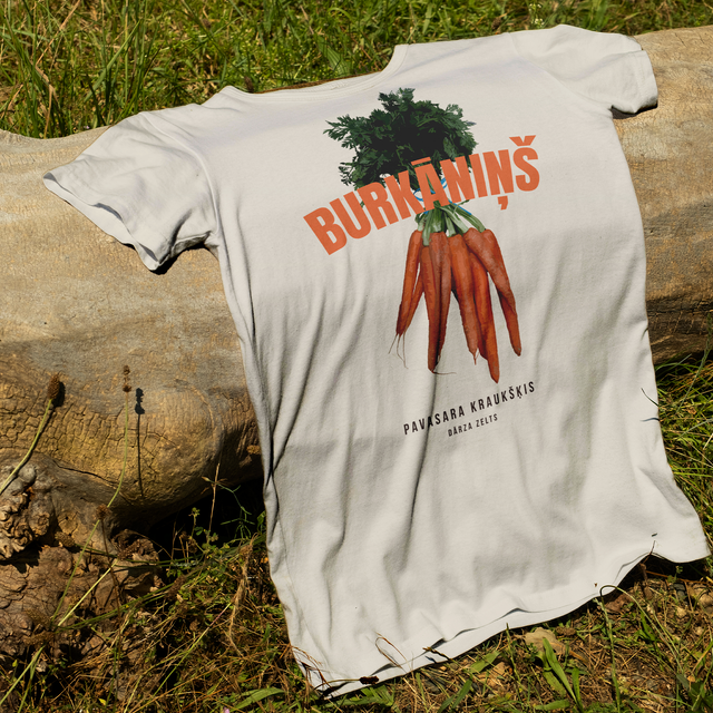 Organiskās kokvilnas T-krekls "Burkāniņš"