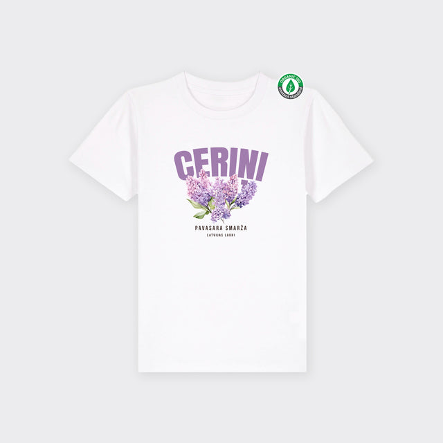 Organiskās kokvilnas bērnu T-krekls "Ceriņi"