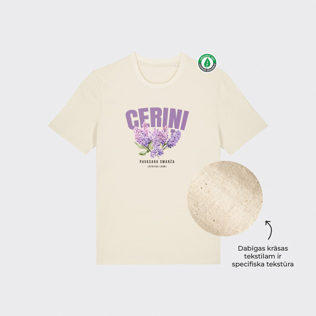 Organiskās kokvilnas T-krekls "Ceriņi"