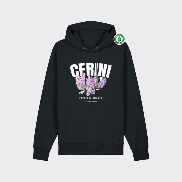 Organiskās kokvilnas hūdijs "Ceriņi"