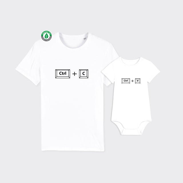 Organiskās kokvilnas komplekts "copy&paste" (T-krekls + bodijs)