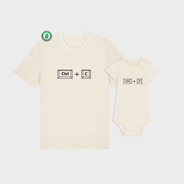 Organiskās kokvilnas komplekts "copy&paste" (T-krekls + bodijs)