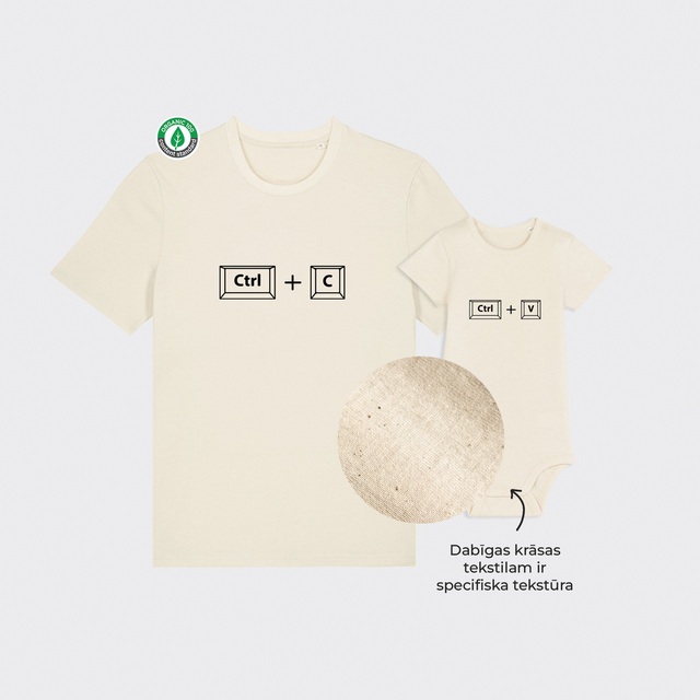 Organiskās kokvilnas komplekts "copy&paste" (T-krekls + bodijs)