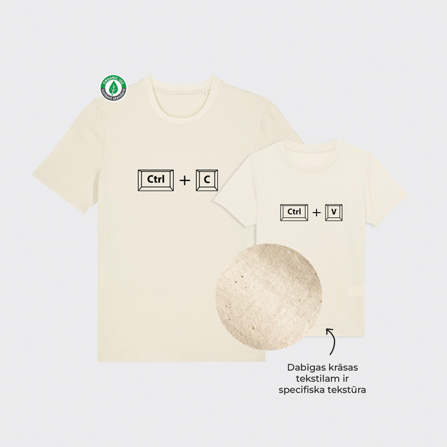 Organiskās kokvilnas komplekts "copy&paste" (T-krekls + bērnu T-krekls)