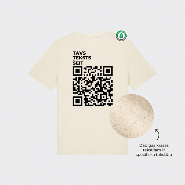 Personalizējams Organiskās kokvilnas T-krekls "QR"