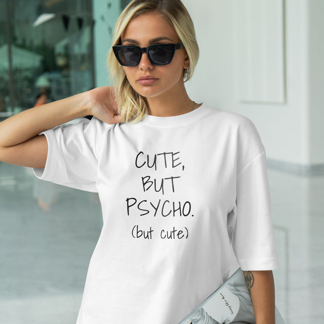 Organiskās kokvilnas T-krekls "Cute Psycho"