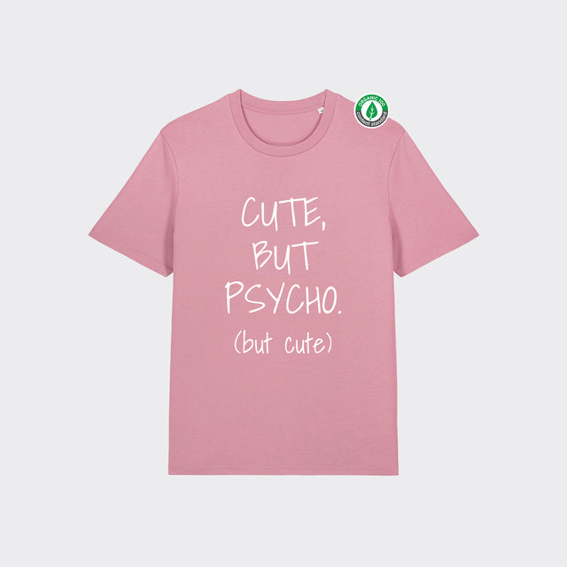 Organiskās kokvilnas T-krekls "Cute Psycho"