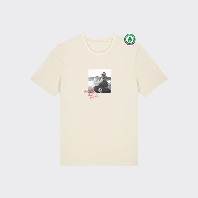 Organiskās kokvilnas T-krekls "Personalizēts retro foto"
