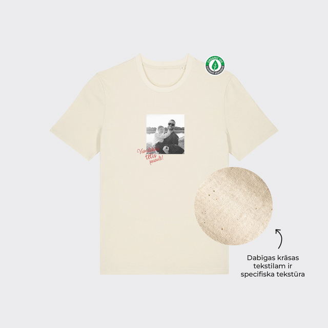 Organiskās kokvilnas T-krekls "Personalizēts retro foto"
