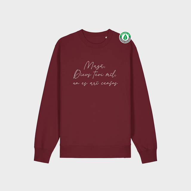 Organiskās kokvilnas džemperis "Dievs Tevi mīl"