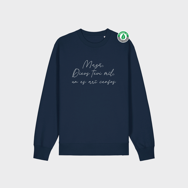 Organiskās kokvilnas džemperis "Dievs Tevi mīl"