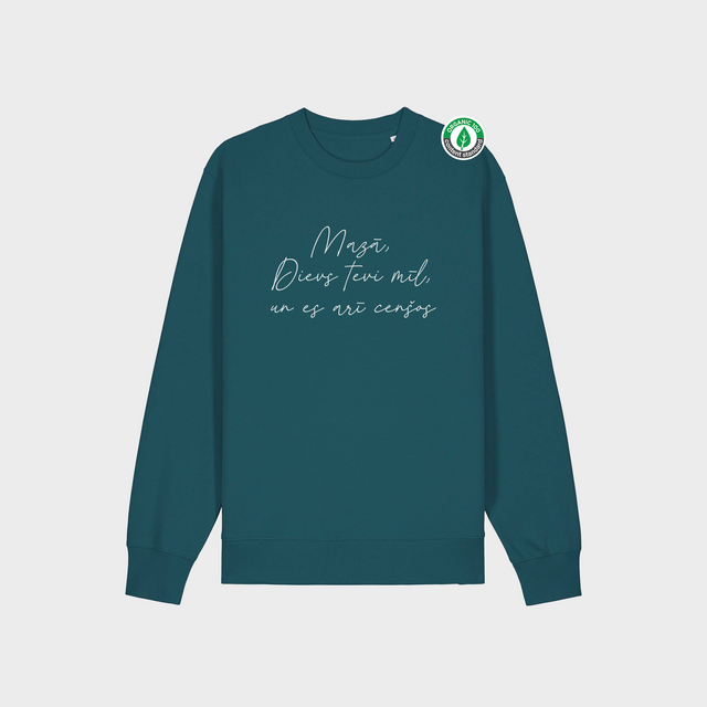 Organiskās kokvilnas džemperis "Dievs Tevi mīl"