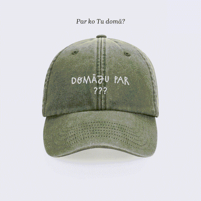 Personalizēta izšūta cepure "Domāju par ..."