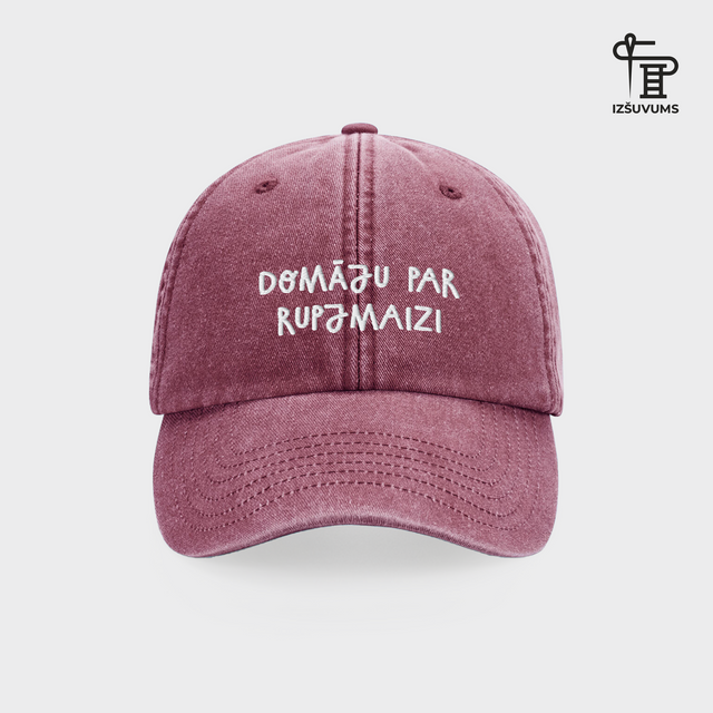 Izšūta cepure "Domāju par rupjmaizi"