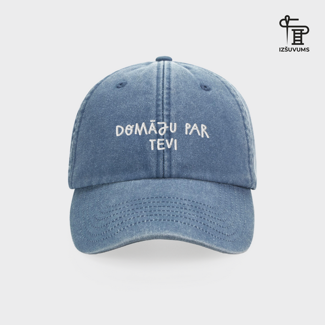 Izšūta cepure "Domāju par Tevi"