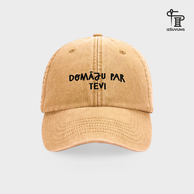 Izšūta cepure "Domāju par Tevi"