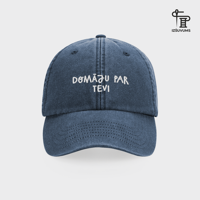 Izšūta cepure "Domāju par Tevi"