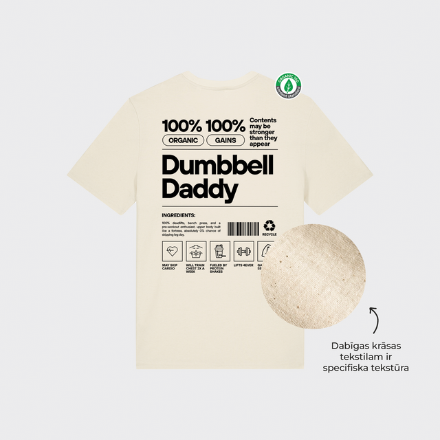 Organiskās kokvilnas T-krekls "Dumbbell Daddy"