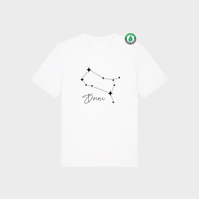 Organiskās kokvilnas T-krekls "Zvaigznājs - Dvīņi"