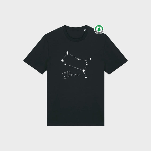 Organiskās kokvilnas T-krekls "Zvaigznājs - Dvīņi"