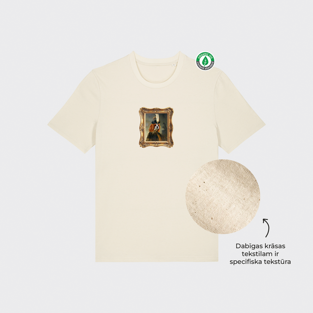 Organiskās kokvilnas T-krekls ar personalizētu mājdzīvnieka gleznu